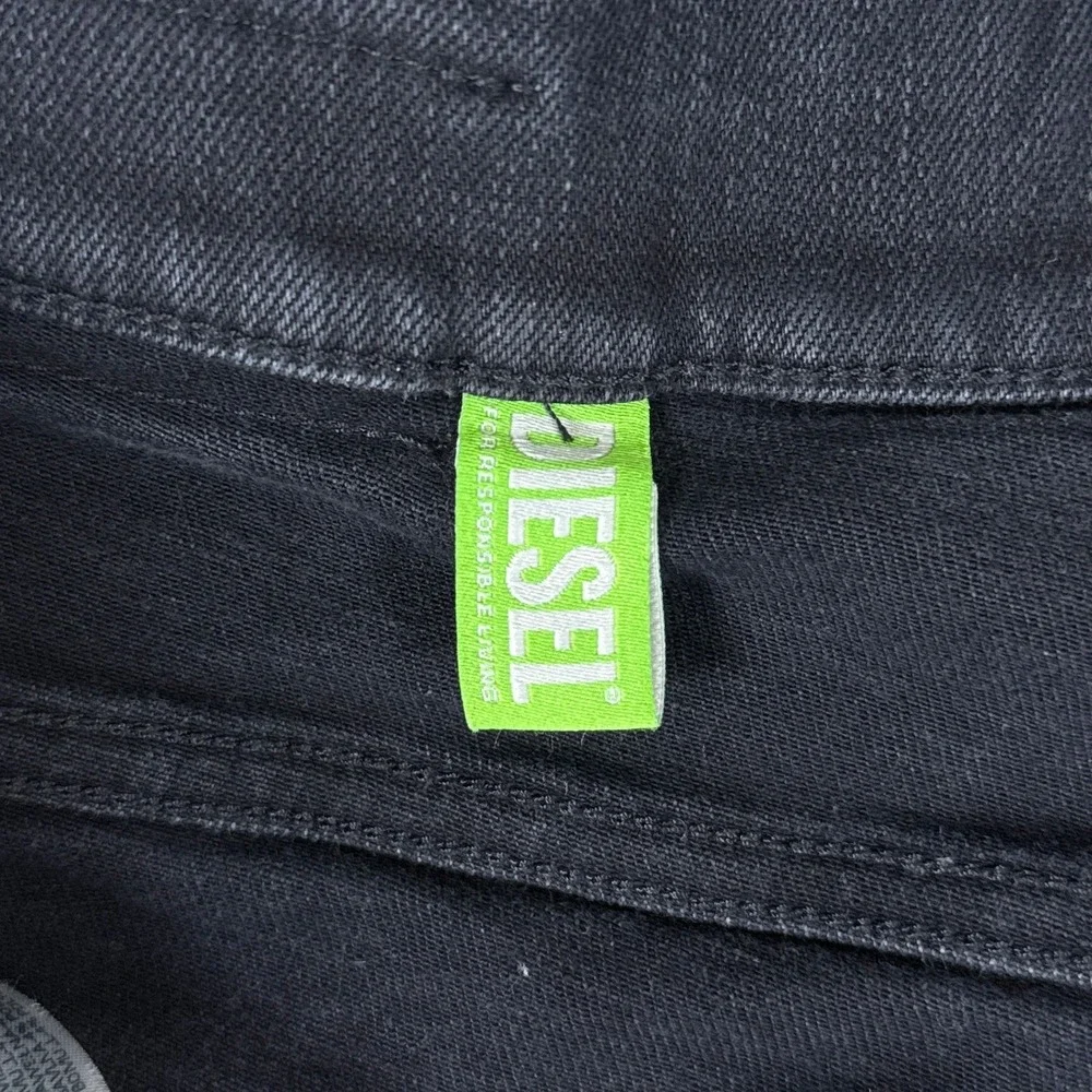 Diesel Jeans Mens 36x34 Black D-Amny Skinny Distressed Ripped Stretch‎